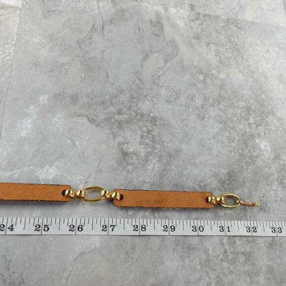 VINTAGE Gold Chain Belt Size Small Red Leather Metal‎ Link Ladies 90s Fashion main image 8
